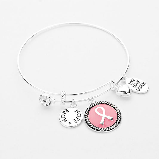 Pink Ribbon Charm Bracelet