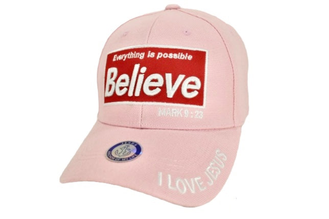 Believe Baseball Cap - Light Pink
