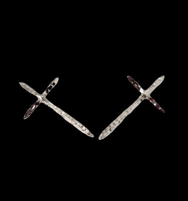 Silver Cross Studs