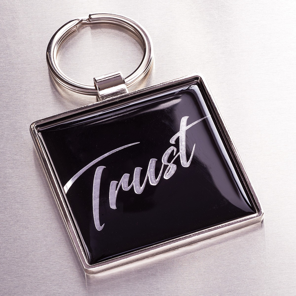 Trust - Proverbs 3:5 Metal Key Ring