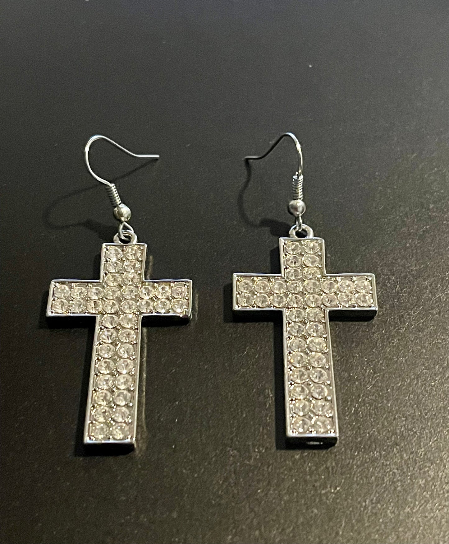 Crystal Cross Earrings