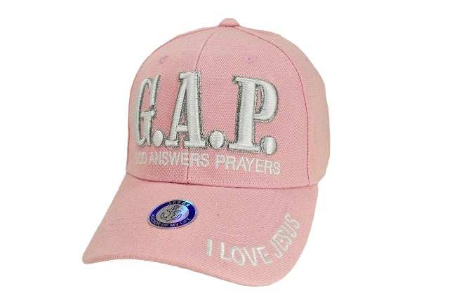 G.A.P. (God Answers Prayers) Baseball Cap - Light Pink