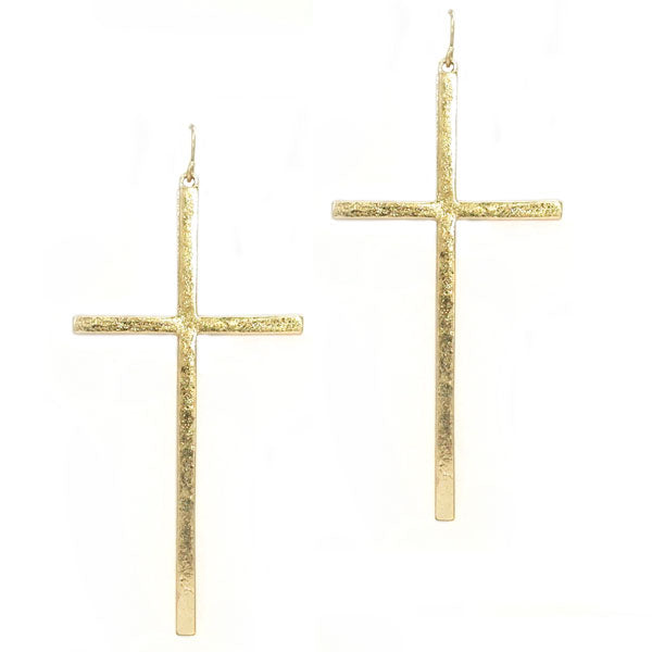 Goldtone Cross Earrings