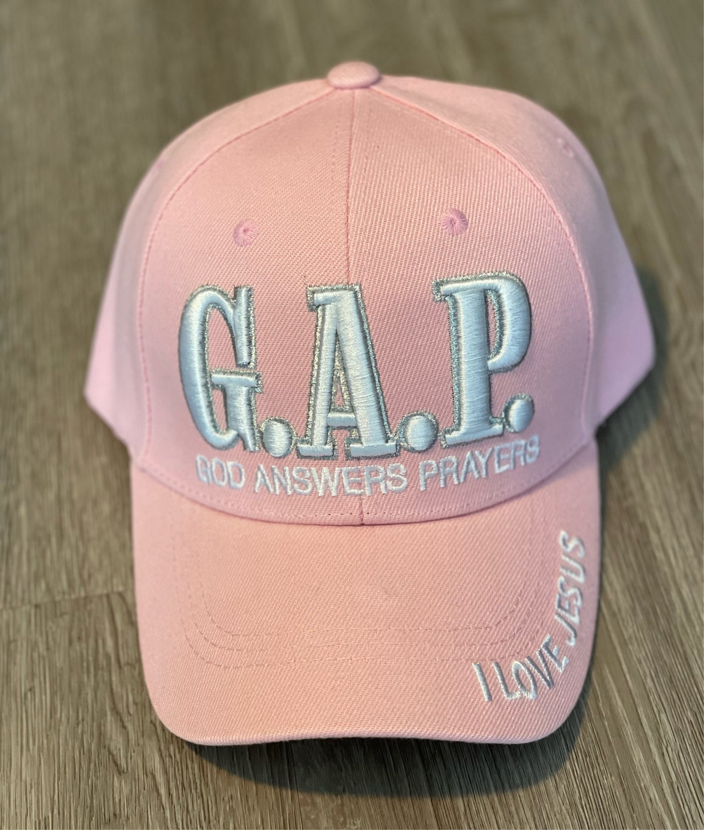 G.A.P. (God Answers Prayers) Baseball Cap - Light Pink