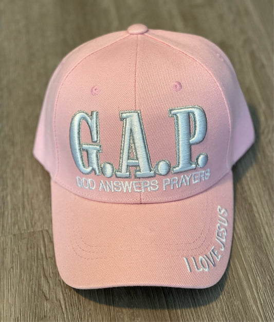 G.A.P. (God Answers Prayers) Baseball Cap - Light Pink