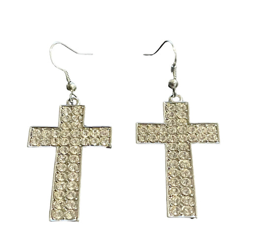 Crystal Cross Earrings