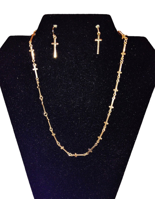 Mini Cross Necklace Set