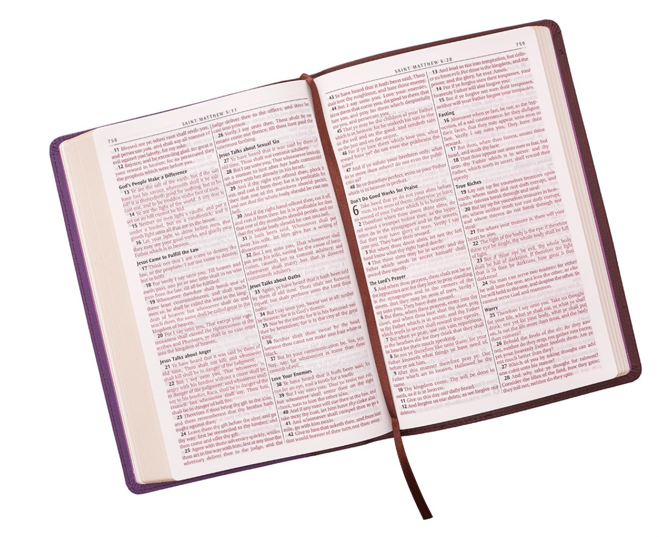 Purple and Brown Faux Leather KJV Bible