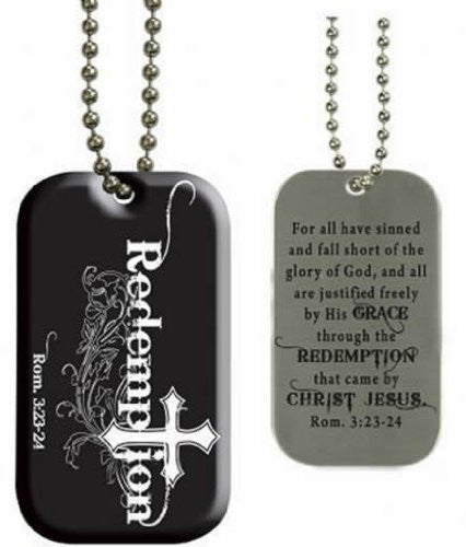 Romans 3:23-24 Dog Tag