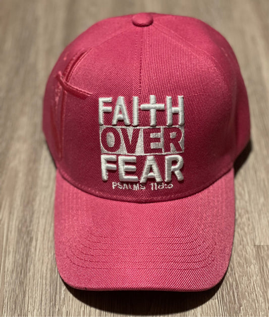 Faith Over Fear Baseball Cap - Pink