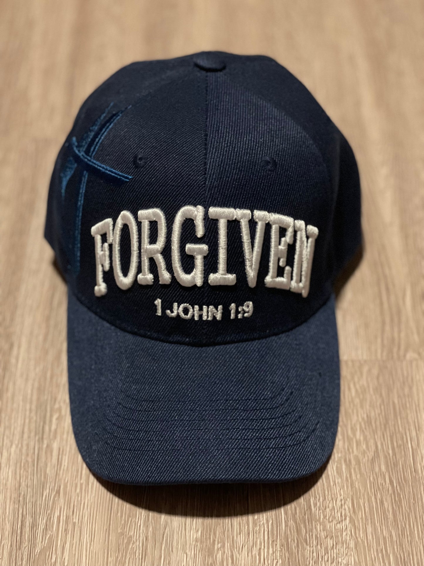 Forgiven 1 John 1:9 Baseball Cap - Navy