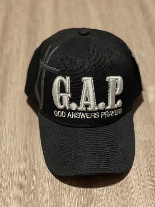 G.A.P. (God Answers Prayers) Baseball Cap - Black