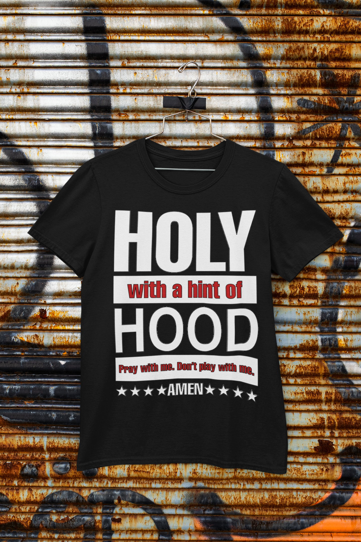 Holy with a hint online of hood t shirt