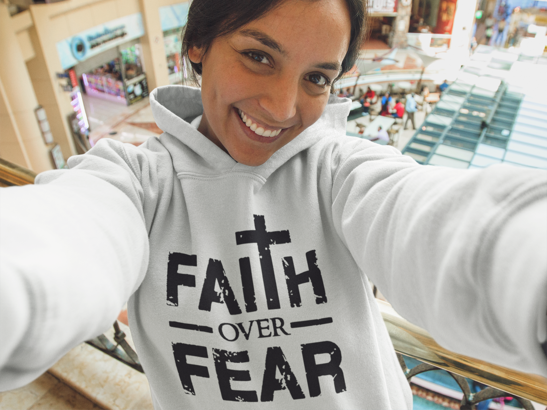 Distressed Faith over Fear Hoodie – Kingdom Branded