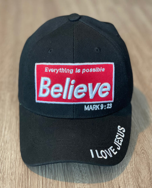Believe Baseball Cap - Black