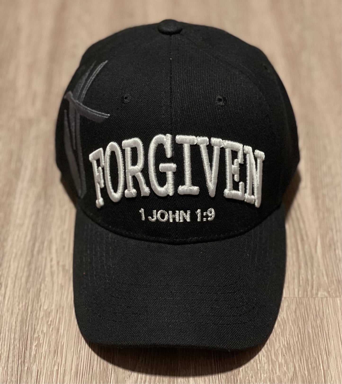 Forgiven 1 John 1:9 Baseball Cap - Black
