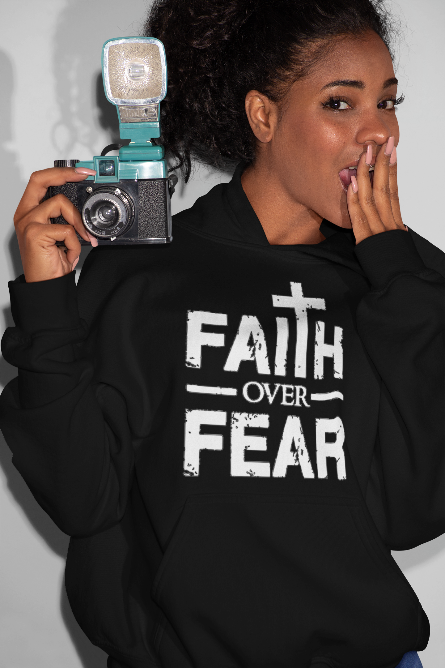 Distressed Faith over Fear Hoodie