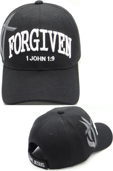 Forgiven 1 John 1:9 Baseball Cap - Black