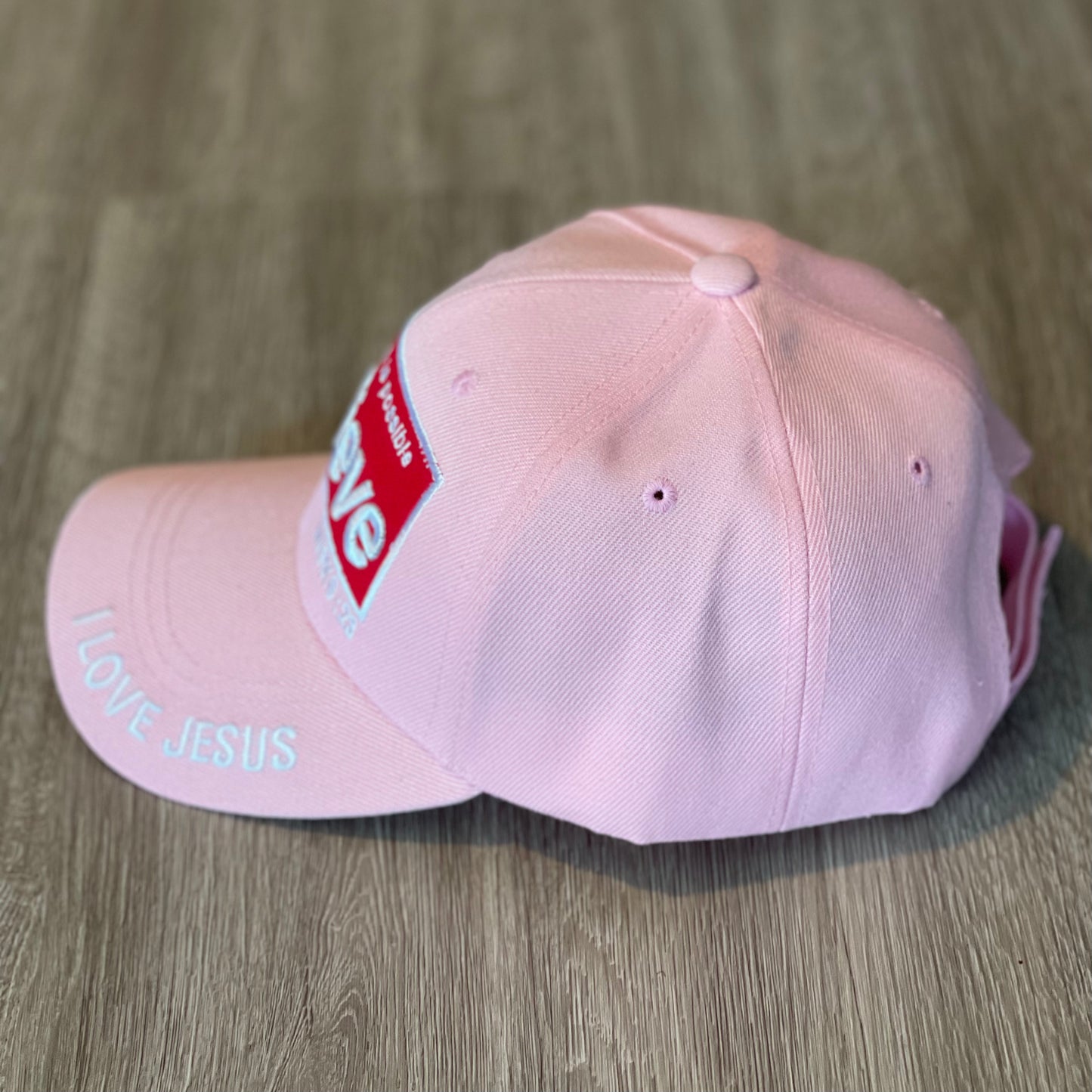 Believe Baseball Cap - Light Pink