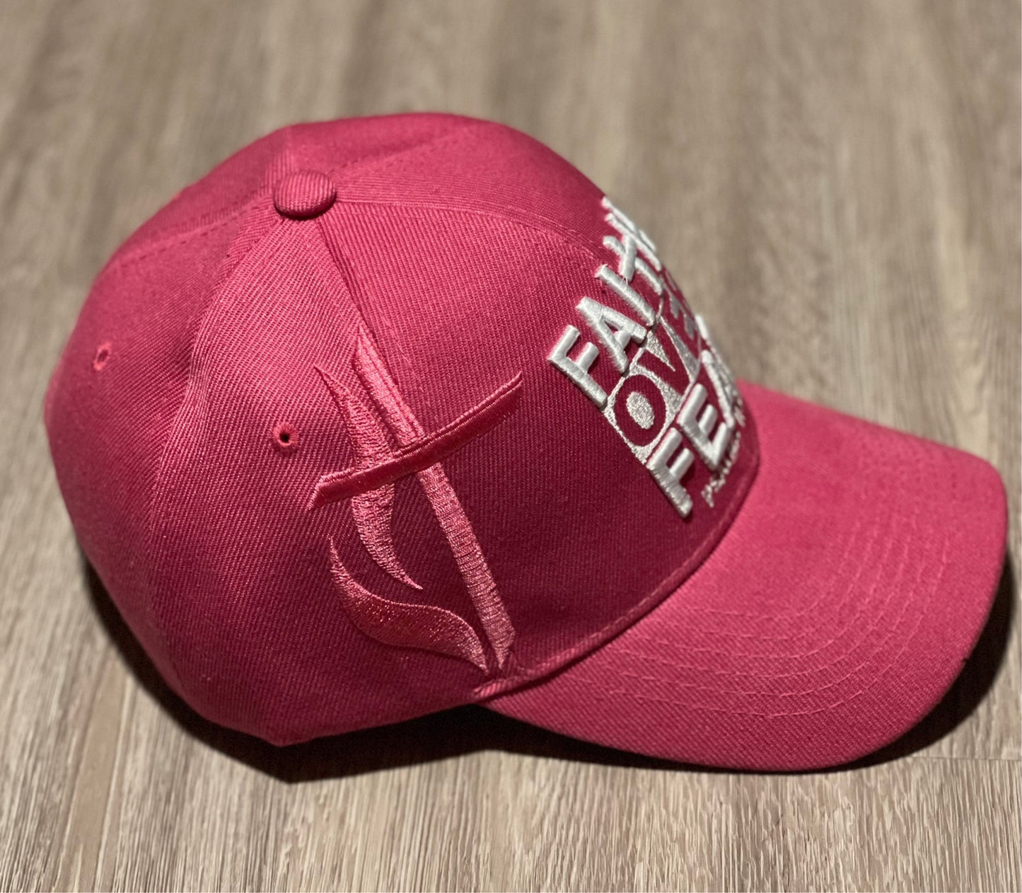 Faith Over Fear Baseball Cap - Pink